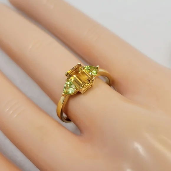 14k Filled Citrine & Peridot Ring - Picture 2 of 12